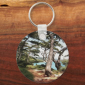 Pinus pinea Pine Tree Forest Painting Sleutelhanger (Voorkant)