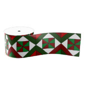 Pinwheel Diamond Kerstquilt Grosgrain Lint (Spoel)