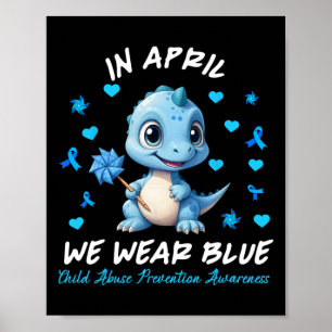 Pinwheel Dino In April dragen we Blauw Kindermisha Poster