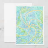 Pinwheel Handgemaakte Waterverf Wenskaart Kaart (Voorkant / Achterkant)