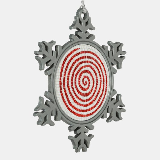 PINWHEEL MOSAIC Pewter Snowflake Ornament (Links)