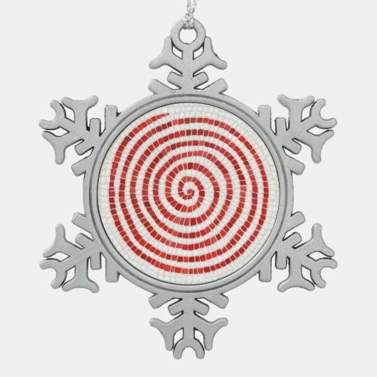 PINWHEEL MOSAIC Pewter Snowflake Ornament (Voorkant)