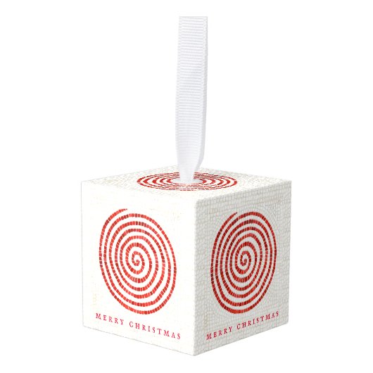 PINWHEEL MOZAÏEK Houten Kubus Ornament + Tekst (Voorkant hoekig)