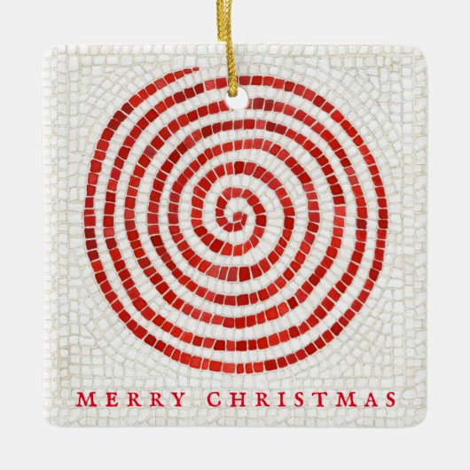 PINWHEEL MOZAÏEK Keramisch Vierkant Ornament + Tek (Voorkant)