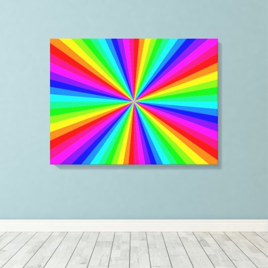 PINWHEEL RAINBOW CANVAS AFDRUK (Insitu (Houten vloer))