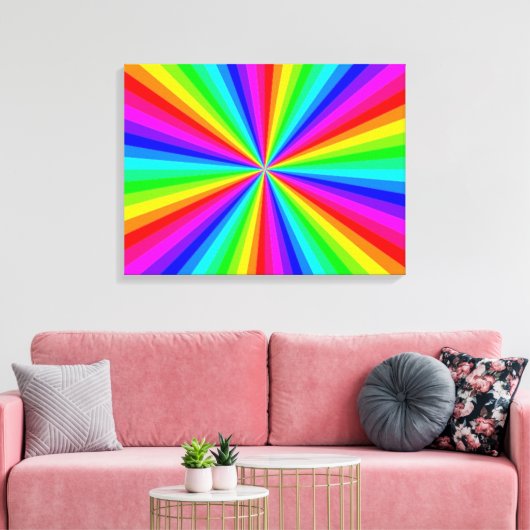 PINWHEEL RAINBOW CANVAS AFDRUK (Insitu (Woonkamer))