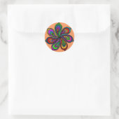 Pinwheel van kleuren ronde sticker (Tas)