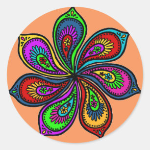 Pinwheel van kleuren ronde sticker