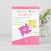 Pinwheel verjaardagsfeestje kaart (Staand voorkant)