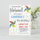 Pinwheel verjaardagsfeestuitnodiging kaart (Staand voorkant)