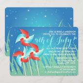 Pinwheels 4 juli Picnic Invitting Kaart (Voorkant / Achterkant)