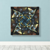 Pinwheels Abstracte Kunst Zwart-wit Canvas Afdruk (Insitu (Houten vloer))