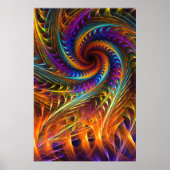 "Pinwheels" — Abstracte Spiral Fractal Art Poster (Voorkant)