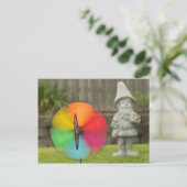 Pinwheels and Garden Gnome Post Card Briefkaart (Staand voorkant)