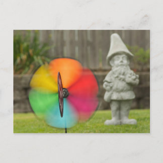 Pinwheels and Garden Gnome Post Card Briefkaart