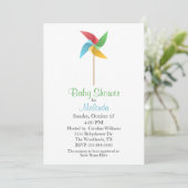 Pinwheels Baby shower Uitnodiging (Staand voorkant)