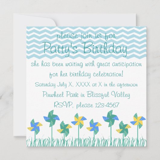 Pinwheels bij het park kaart (Voorkant)