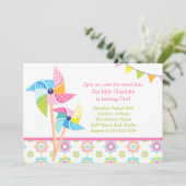 Pinwheels Birthday Party Kaart (Staand voorkant)