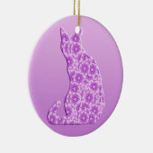 Pinwheels Cat - lavender, paars Keramisch Ornament (Rechts)