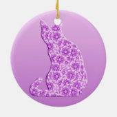 Pinwheels Cat - lavender, paars Keramisch Ornament (Achterkant)