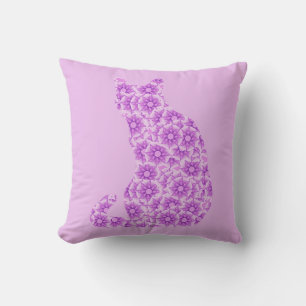 Pinwheels Cat - lavender, paars Kussen