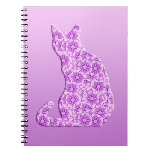 Pinwheels Cat - lavender, paars Notitieboek (Voorkant)