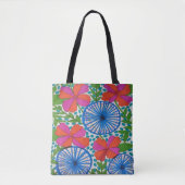 Pinwheels en Flowers Tropical Pattern Canvas tas (Voorkant)