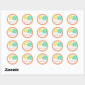 Pinwheels en Polka Dots Ronde Sticker (Vel)