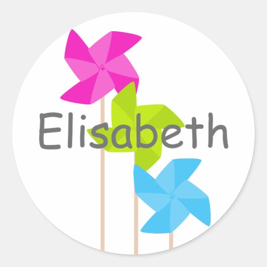 Pinwheels Trio Ronde Sticker (Voorkant)