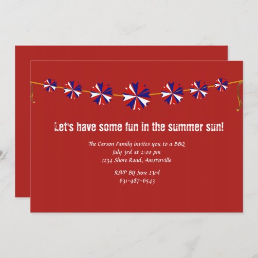 Pinwheels Uitnodiging (Voorkant / Achterkant)