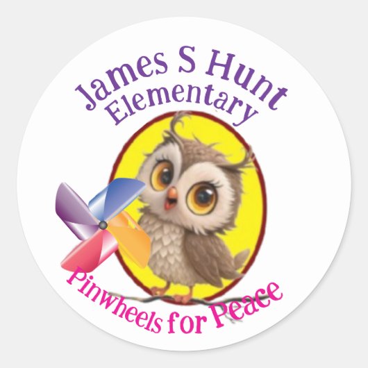 Pinwheels voor rust, klassieke ronde Sticker (Voorkant)