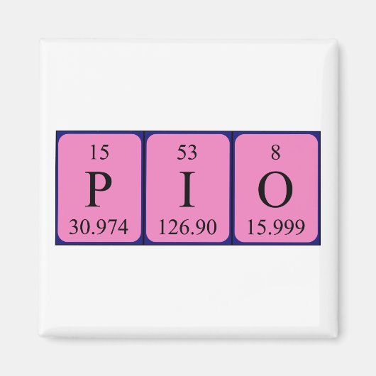 Pio periodiek table name magnet (Voorkant)