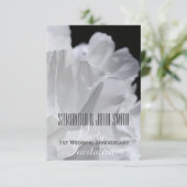 Pioen 1e trouwjubileum Feest Uitnodiging 2 (Staand voorkant)