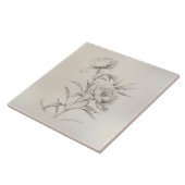  Pioen 3 Botanische Decoratieve Tegel Tegeltje (Zijkant)