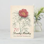  Pioen 70e Verjaardagsviering Uitnodiging (Staand voorkant)