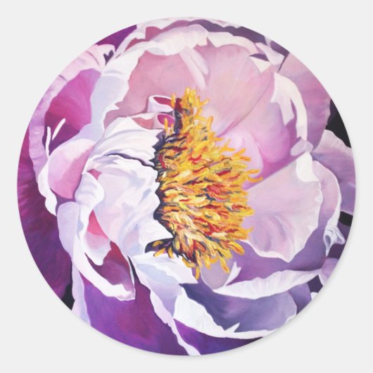 pioen acryl ronde sticker (Voorkant)