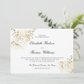 Pioen Art Schets Moderne Klassieke Faux Gouden Bru Kaart (Staand voorkant)