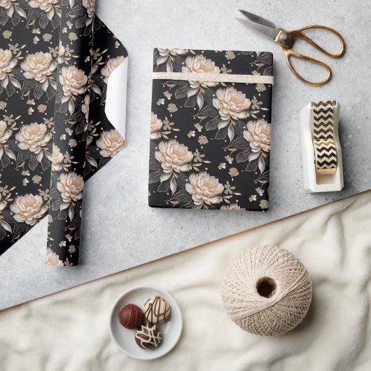 Pioen bloem bloempatroon elegant luxueus cadeaupapier (Crafts)