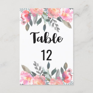 Pioen Bloem Bruiloft Tafel Nummer Zitplaatsindelin Kaart