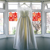 Pioen Bloem Dubbele Xi Chinese Bruiloft Raamsticker