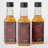 Pioen Bloem Eet- en Drinklabel Set Likeurfles Etiket (Flessen)