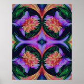 Pioen Bloem Energie Abstracte Kunst Poster (Voorkant)