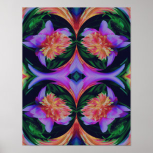 Pioen Bloem Energie Abstracte Kunst Poster