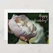 Pioen/Bloem Magic/Witte Bloem/Gelukkige Verjaardag Feestdagenkaart (Voorkant / Achterkant)