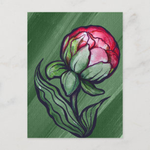 Pioen Bloem Pioen Tuinier kunst Roze             Briefkaart