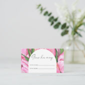 Pioen bloem - raad hoeveel - bruidsspel informatiekaartje (Staand voorkant)