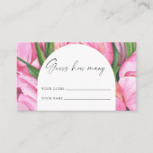 Pioen bloem - raad hoeveel - bruidsspel informatiekaartje (Voorkant)