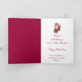  Pioen Bloem Schrift voor Moederdag Kaart (Binnen)