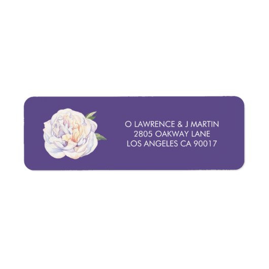 Pioen Bloem Violet Paarse Etiket (Voorkant)