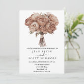 Pioen Bloemboeket met Mokka Mousse Kaart (Staand voorkant)